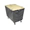 Steele Canvas Basket 10 BU Permanent Truck Blue Vinyl w/Grey Vinyl - 3in Casters - Lockable Wood Cover - Snap & Chain 92LW10VBLUVGRYW3-SC - alternate 1